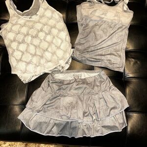 Stylish Gray and White Activewear Set